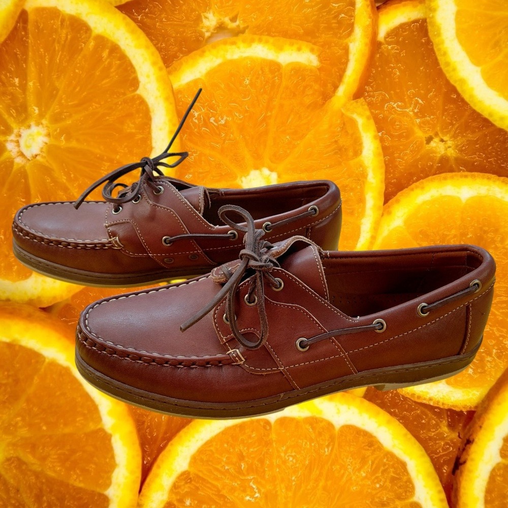 Allen Edmonds Eastport Brown Leather Boat Shoes Mens 10.5 D 43504 Loafers